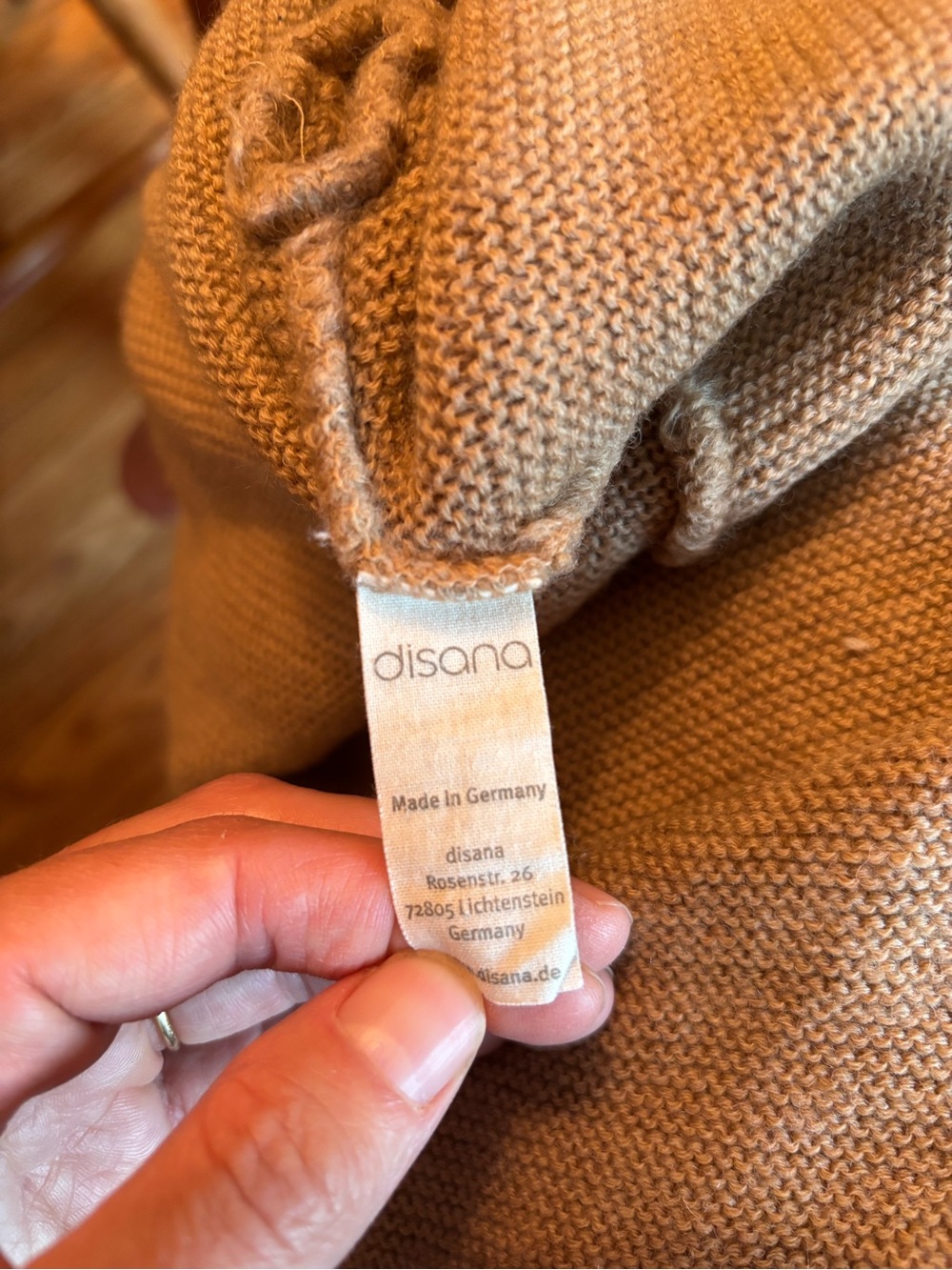 Disana virgin wool long sleeve sleep sack caramel size 1 - Picture 3 of 4